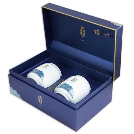 Подарункова коробка для чаю з баночками "Blue" №109