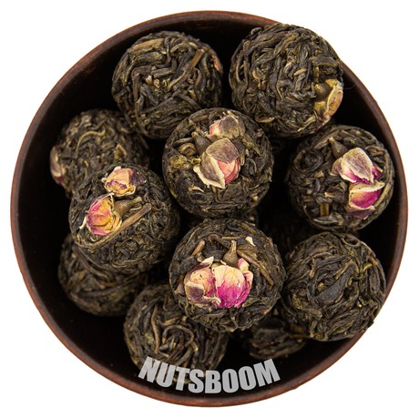 Связанный зеленый чай "Шен Пуэр с Розой", 50 г