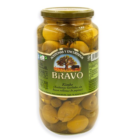 Оливки Bravo з огірком 0.835kg, 835 г