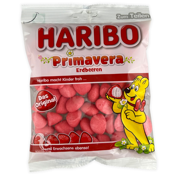 Жувальні цукерки Haribo полуничні - Nuts Boom — Горішки і Сухофрукти в 