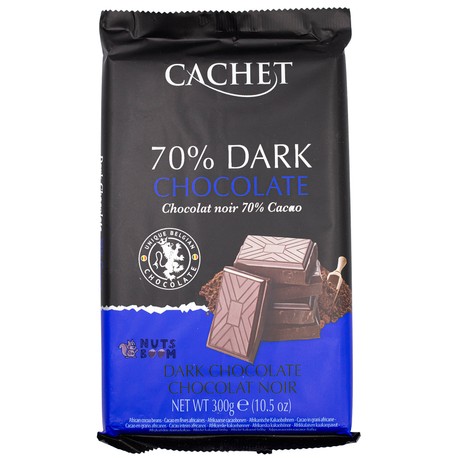 Чорний Шоколад Cachet 70%, 300 г