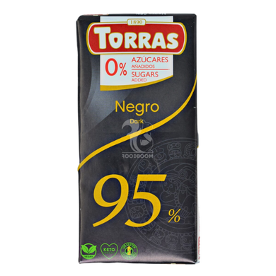 Черный шоколад Torras 95% (без сахара), 75г, 75 г