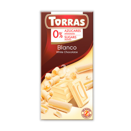 Белый шоколад Torras (без сахара), 75 г