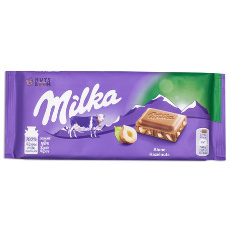 Шоколад Milka с дробленим фундуком, 100 г