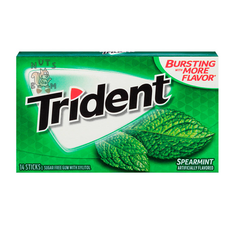 Жевательная резинка Trident ледяная мята (без сахара), упаковка (14 стиков)