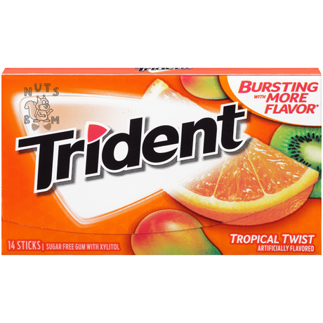 Жувальна гумка Trident тропічний мікс (без цукру), упаковка (14 стіків)
