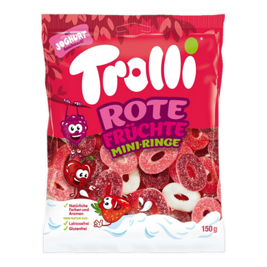 Цукерки Желейні Trolli Ягідні Кільця, 150 г