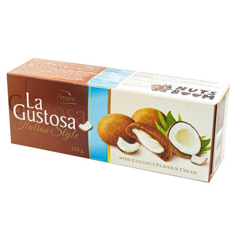 Печиво La Gustosa з кокосовою начинкою, 150 г