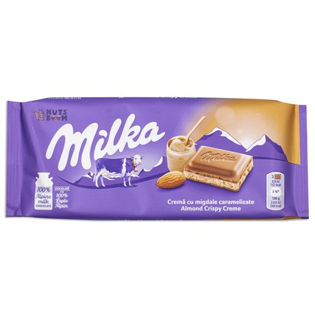 Шоколад Milka миндаль-крем, 100 г
